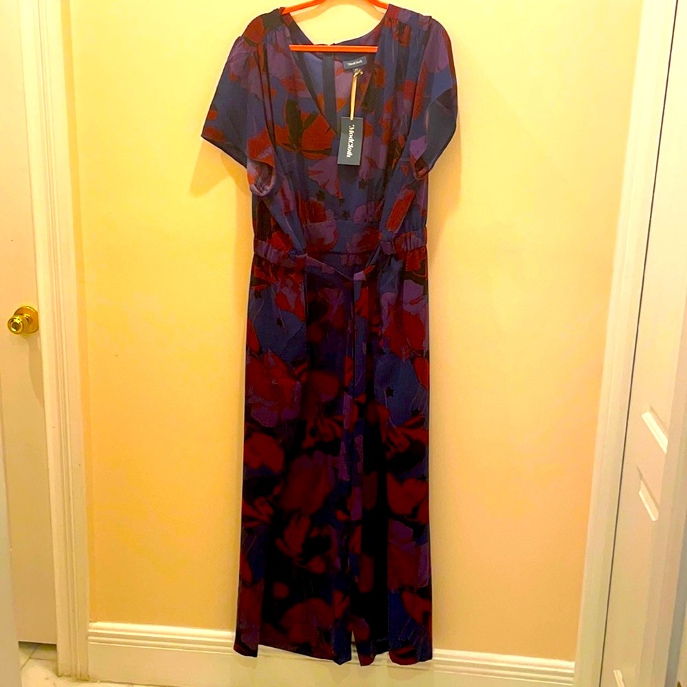 PLUS SIZE 4 X MODCLOTH JUMPSUIT ELASTIC WAIST TIE CAN TIE FRONT OR BACK …